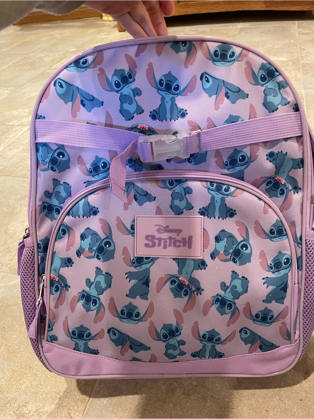 NWT Purple Stitch Patterned Full Size Backpack